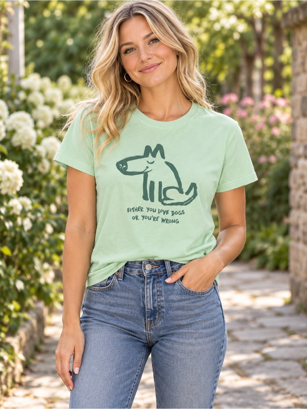 NWT Life Is Good ‘Either You Love Dogs or You're Wrong’ Short Sleeve Tee - Picture 4 of 13